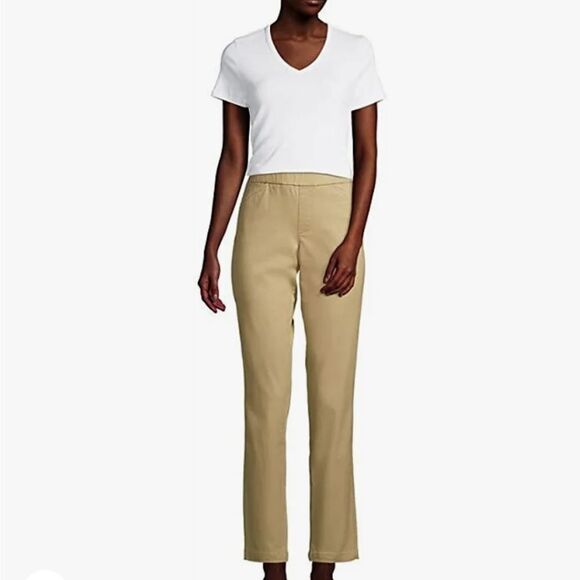 Lands' End Mid Rise Pull On Chino Ankle Pants 14T - Picture 2 of 14